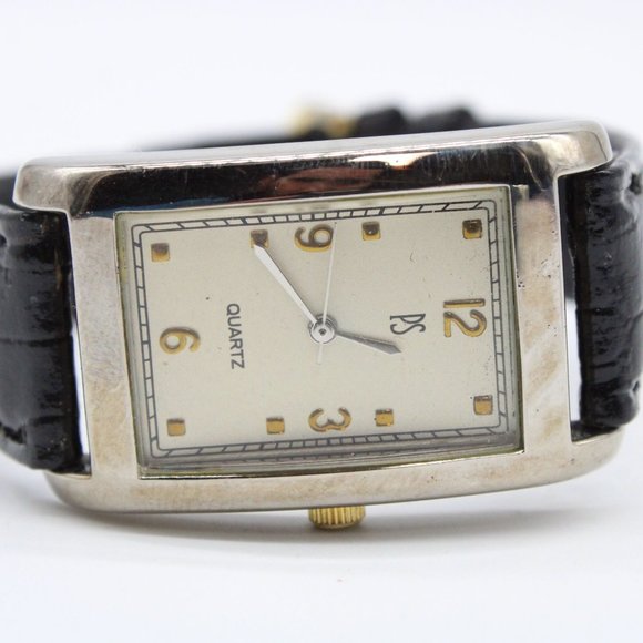 Vintage Paul Sebastian PS Watch Womens SIlver Tone Steel Rectangular Dial 90s - Picture 6 of 8